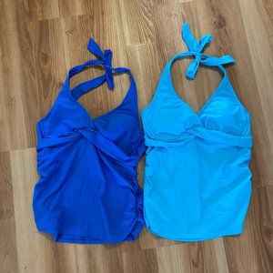 Athleta Women's 2 Swim Tankini Halter Top Sz 34 B/C